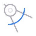 Protractor vector. color line    icon Royalty Free Stock Photo