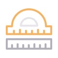 Protractor vector color line icon Royalty Free Stock Photo