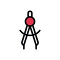 Protractor vector color line  icon Royalty Free Stock Photo