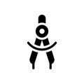 Protractor vector glyph flat  icon Royalty Free Stock Photo