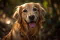 Golden Retriever Protrait Outside, Generative AI