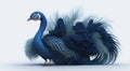 proud blue peacock with beautiful feather tail Royalty Free Stock Photo