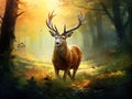 Ai Generated illustration Wildlife Concept of Proud Buck Royalty Free Stock Photo