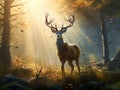 Ai Generated illustration Wildlife Concept of Proud Buck Royalty Free Stock Photo