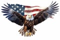 Proud Eagle with USA Flag Stripes AI Generated