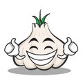 Proud face garlic cartoon character