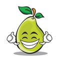 Proud face pear character cartoon
