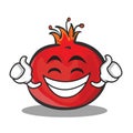 Proud face pomegranate cartoon character style