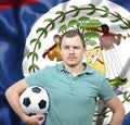 Proud football fan of Belize Royalty Free Stock Photo