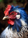 Proud French Rooster in Blue, White, and Red