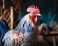 Proud French Rooster in Blue, White, and Red