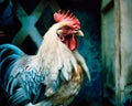 Proud French Rooster in Blue, White, and Red