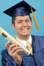 Proud graduate with diploma Royalty Free Stock Photo