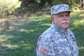 Proud Hispanic USA army retired senior soldier