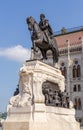 Proud Hungary King in front of Budapest Parliament