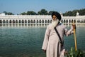 Proud indian. A man from Delhi, India contemplating near the holy water of Gurudwara Bangla Sahibat