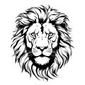 Proud lion face sketch in heraldic style. hand drawn Vector Royalty Free Stock Photo