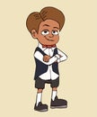 Proud little boy in a bow tie cartoon Royalty Free Stock Photo