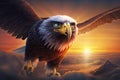 Proud majestic eagle flying through the sky Royalty Free Stock Photo