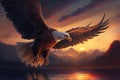 Proud majestic eagle flying through the sky Royalty Free Stock Photo