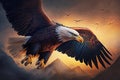 Proud majestic eagle flying through the sky Royalty Free Stock Photo