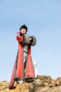 Proud man in Mongolian costume