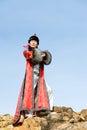 Proud man in Mongolian costume Royalty Free Stock Photo
