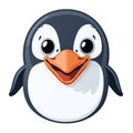 Proud Penguin Face Sticker On Isolated Tansparent Background, Png, Logo. Generative AI