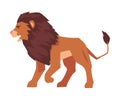 Proud Powerful Lion, Safari Mammal Jungle Animal Vector Illustration Royalty Free Stock Photo