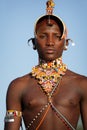 Proud Samburu warrior in Archers Post, Kenya. Royalty Free Stock Photo