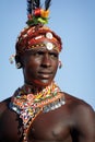 Proud Samburu warrior in Archers Post, Kenya. Royalty Free Stock Photo