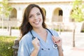 Proud Young Adult Woman Doctor or Nurse Portrait Outside Royalty Free Stock Photo