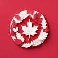 Proudly Canadian Minimalistic 3D Craft Illustration for Canada Day Festivities Royalty Free Stock Photo