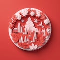 Proudly Canadian Minimalistic 3D Craft Illustration for Canada Day Festivities Royalty Free Stock Photo