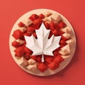 Proudly Canadian Minimalistic 3D Craft Illustration for Canada Day Festivities Royalty Free Stock Photo
