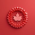 Proudly Canadian Minimalistic 3D Craft Illustration for Canada Day Festivities Royalty Free Stock Photo