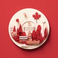 Proudly Canadian Minimalistic 3D Craft Illustration for Canada Day Festivities Royalty Free Stock Photo