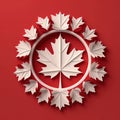 Proudly Canadian Minimalistic 3D Craft Illustration for Canada Day Festivities Royalty Free Stock Photo