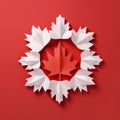 Proudly Canadian Minimalistic 3D Craft Illustration for Canada Day Festivities Royalty Free Stock Photo