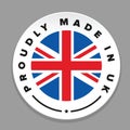 Proudly Made in UK Britain sign stamp badge