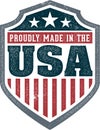 Proudly Made in the USA Badge Royalty Free Stock Photo
