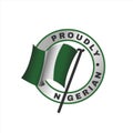 Proudly nigerian vector icon. Round logo badge support products produced in Nigeria. Round symbol with flag. Scalable graphic