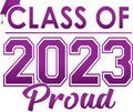 Purple Class of 2023 PROUD Logo Graphic