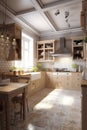 Provance style kitchen interior in luxury house. Generative AI content