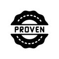 Black solid icon for Proven, approve and certificate