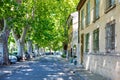 Provencal street with typical houses in southern France, Provence. Aix-en-Provence city on sunny summer day. Royalty Free Stock Photo