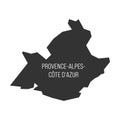 Provence-Alpes-Cote d Azur - map of region of France