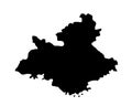 Provence Alpes Cote D Azur vector map silhouette illustration isolated on white