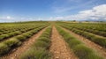 Provence, Lavender field at Sunset, Valensole Plateau on July , Provence, France,Europe, cutting lavender Royalty Free Stock Photo