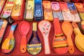 Provence traditional colored spoon rests sold at local street market